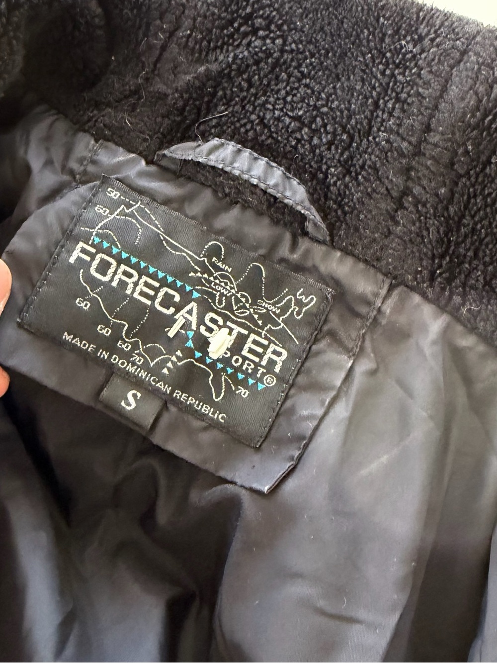 Vintage Y2K Forecaster Sport Fleece Jacket Hooded Zip Up Black Gorpcore small - Picture 11 of 14